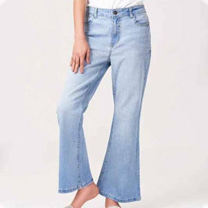 Personalizado de calidad superior de alta cintura lavada mujeres Denim Ladies Straight Boyfriend Jeans hechos en Pakistán - Product Image 3