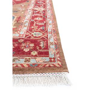 Alfombra de Lana Anudada a Mano Savana, Estilo Kilim con Medallón Rojo y Naranja, Rectangular 9x12, Abstracta, para Entrada, para Adolescentes, Psh-612 - Product Image 4