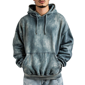 Nouveau gros Logo personnalisé hommes sweats à capuche pull surdimensionné bonne qualité 100% coton tissu acide lavage à capuche pour hommes meilleur prix - Product Image 6