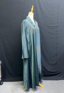Abaya Vintage Estilo Dubái Más Vendida para Mujer, Tradicional Islámica, Manga Larga, Dobladillo Acampanado, Largo MAXI, Poliéster Ligero - Product Image 6