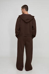 Sudadera con Capucha para Hombre, Talla Grande, Color Marrón Sólido, Invierno 2026, Cierre Frontal con Cremallera, Transpirable, 100% Algodón, Impresión de Logotipo Personalizado - Product Image 3