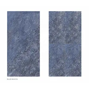 Lastra di pietra artificiale italiana 120x240 mobili in ceramica lucida blu di grandi dimensioni 1200x2400mm piastrella per pavimento in marmo bianco porcellana