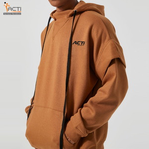 Sudaderas con capucha de mezcla de algodón básicas de alta calidad de color personalizado sudaderas con capucha de gran tamaño con logotipo personalizado para la venta en línea - Product Image 3