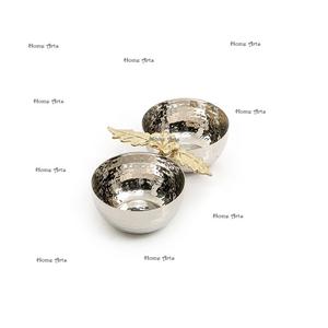 Bol décoratif martelé en acier inoxydable de forme ronde bol de service de collations de taille personnalisée pour les meilleures ventes - Product Image 1