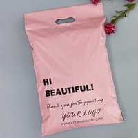 100 sacs d'expédition personnalisés roses avec poignée en polyéthylène, logo et design pour réseaux sociaux, boutique en ligne, emballage pour petites entreprises