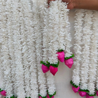 Kuncup teratai dan daun melati hiasan dinding Garland Dekorasi Rumah bunga dinding seni dekorasi Natal botani gantung dinding