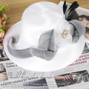 Frauen <span class=keywords><strong>Kentucky</strong></span> Church <span class=keywords><strong>Derby</strong></span> Hut Fascinator Tea <span class=keywords><strong>Party</strong></span> Hochzeits kleid Hüte Weiß - Product Image 2