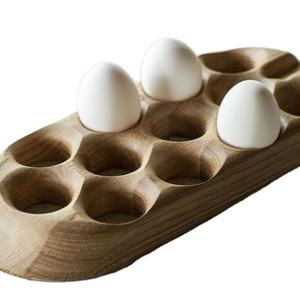Durable Modern <b>Egg</b> Holder Stand High Quality Elegant Natural Wood Finish Stainless & <b>Ceramic</b> Material Home Kitchen Bakery Use - Product Image 1