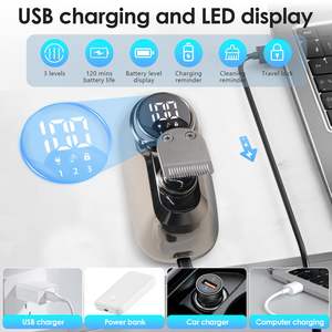 Afeitadora Eléctrica para Hombres, Rasuradora de Barba y Vello, Uso en Seco/Húmedo, Impermeable IPX7, Pantalla LED, Cortapelos Facial y Nasal - Product Image 6