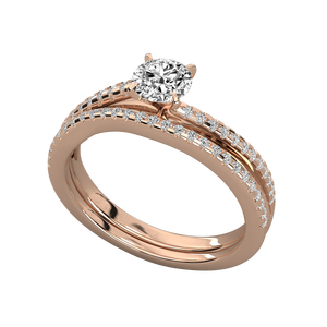 9K Gold Solitaire Lab Grown Diamond <b>Ring</b> <b>Set</b> for <b>Women</b> Elegant Engagement Wedding Fine Jewelry Bridal Gift Certified Premium - Product Image 5