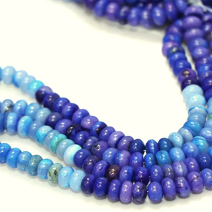 Cuentas de Ópalo de Color Azul Intenso Único en Forma de Rondelle Lisa, Cuentas de Piedra Preciosa de Ópalo Azul Oscuro de 7-10 mm, Cuentas de Calidad AAA - Product Image 5