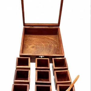 <b>Wooden</b> <b>Heart</b>-Shaped Eco-Friendly Polished Spice Box-Soft Interior <b>for</b> Delicate Items - Product Image 1