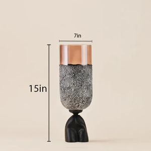 Trusted Manufacturer Decorative Accent Metal And <b>Glass</b> <b>Flower</b> <b>Vase</b> For Console Table Styling Enhancing Entryway Appearance - Product Image 5