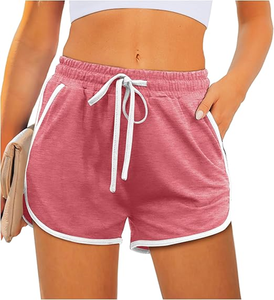 กางเกงกีฬาขาสั้นสตรี กางเกงวิ่งลายปลาโลมา มีกระเป๋า - Product Image 2