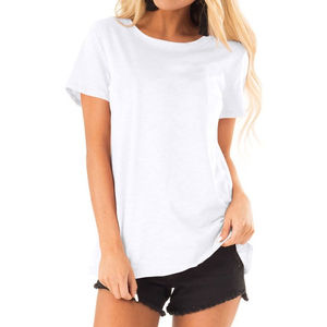 เสื้อยืดผู้หญิงผ้าฝ้ายพิมพ์โลโก้แบบกำหนดเองเสื้อยืดระบายอากาศ - Product Image 3