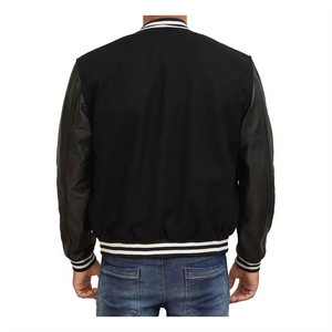 High Quality <b>Thin</b> Vintage Varsity <b>Jacket</b> Breathable Nylon Windproof for Winter Casual Wear Custom Weaved Front - Product Image 5