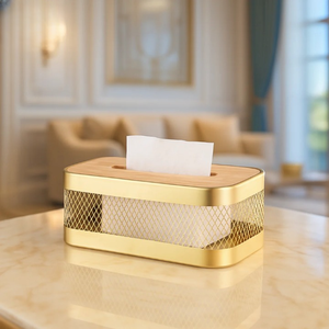 Belles boîtes à mouchoirs parfaites pour la salle à manger organisateur élégant hôtel décoration de la maison élégant fait à la main Durable bois métal - Product Image 1