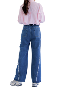 Jeans en denim ample à jambe droite Y2K de haute qualité OEM pour femmes, style hip-hop mignon, respirant - Product Image 3