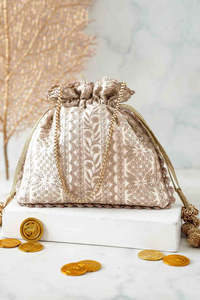 Mirror Embellished <b>Potli</b> <b>Bag</b> Wedding Festive Pouch from India from Ladiesclutches And More - Product Image 3