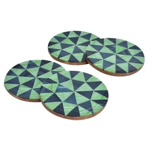Posavasos de diseño verde Premium, alfombrilla decorativa para bebidas con uso multiusos para el hogar, oficina, cocina, accesorios para mesa de comedor - Product Image 3