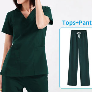OEM personnalisé hôpital infirmière de haute qualité tissu peigné hôpital gommage ensembles gommage ensemble uniformes tissé soins infirmiers médicaux gommages - Product Image 4