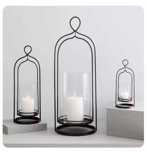 Portavelas de Metal de Diseño Real al por Mayor, Elegantes Faroles y Decoración con Velas para el Hogar, Artículos Colgantes para Navidad y Bodas - Product Image 2