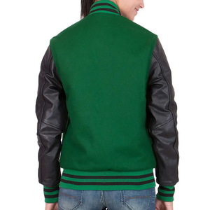 Chaqueta de mangas de cuero de béisbol Diseño Premium Letterman Bomber School Collage Lana y chaqueta universitaria de moda genuina - Product Image 2