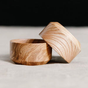 Lot de 2 bols de service en bois pour salade Snack pâtes aux fruits et décoration de table à manger moderne et accessoire de cuisine - Product Image 1