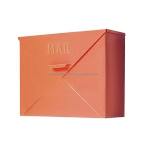 Caja de letras montada en la pared, buzón de correos de hierro Vintage, decoración de casa de campo al aire libre para el hogar - Product Image 3