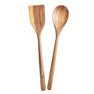 Ensemble d'ustensiles en bois de teck naturel de vente chaude pour la cuisson des cuillères en bois pour la cuisine ensemble d'ustensiles antiadhésifs de haute qualité. - Product Image 4