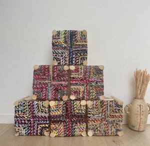 Tabouret berbère marocain fait main, coloré et unique - Product Image 5