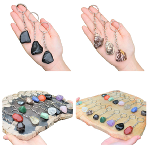 Pierres naturelles mélangées, perles de pierres précieuses, Charka de guérison, enveloppées de pierres précieuses, porte-clés en cristal, vente en gros - Product Image 1