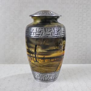 Fabricant d'urnes de crémation Urnes de crémation en aluminium gravées à la main pour cendres humaines Urnes de cendres en laiton pour funérailles - Product Image 2