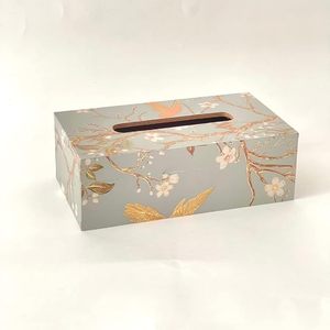Boîte à mouchoirs imprimée en bois fabriquée à la main Rangement décoratif abordable pour les mouchoirs et les serviettes Belle boîte à mouchoirs imprimée en bois - Product Image 5
