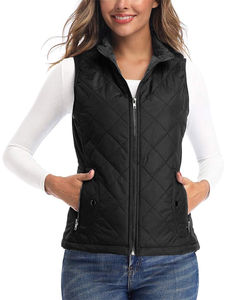 Design personnalisé femmes gilets rembourré léger gilet col montant matelassé gilet avec poches zippées respirant avec le meilleur OEM - Product Image 6