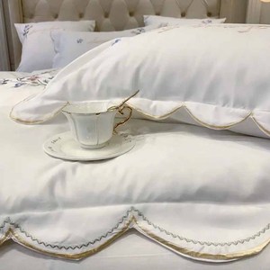 Bán Buôn Vua Kích Thước Điện Đồng Bằng Bộ Đồ Giường Đặt 100% Cotton Sang Trọng Khách Sạn Tấm Giường Tùy Chỉnh Thêu Cho Nhà Nhiệt Chăn - Product Image 6