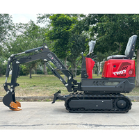 Mini-excavatrice sur chenilles TW07 avec bras pivotant et cabine, capacité 600kg-700kg, moteur Loncin, garantie 1 an, prix bas, petite excavatrice à godet