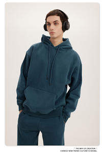 เสื้อสเวตเชิ้ตผ้าหนามีฮู้ดสำหรับผู้ชายผ้าฝ้ายโพลีเอสเตอร์กำมะหยี่ต่อต้านการหดตัวเสื้อยืดเป็นมิตรต่อสิ่งแวดล้อมสำหรับฤดูใบไม้ร่วง - Product Image 2