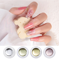 Ensemble de vernis à ongles en gel métallique, vente en gros, extension de marque privée, colle à ongles peinte en miroir, nail art