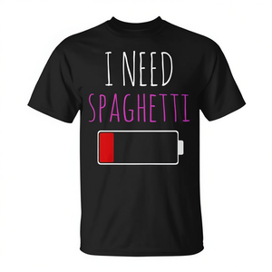 T-shirt I Need Spaghetti a maniche corte girocollo unisex per adulti con stampa digitale per attività promozionali - Product Image 2