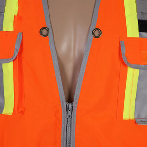 Chaleco de Seguridad Reflectante Personalizado para Hombre, 100% Poliéster, con Múltiples Bolsillos y Cierre, Ropa de Alta Visibilidad - Product Image 5