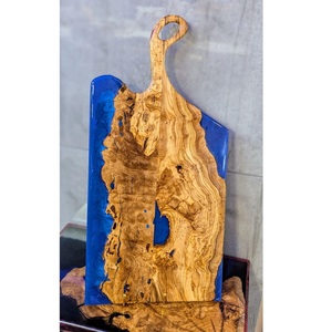 La mejor tabla de queso de madera de olivo importada de lujo indio, tabla de cortar de Río de resina azul para uso doméstico, cocina grande, espacio, comida, fruta - Product Image 3