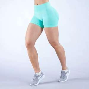 Cintura alta Transpirable Secado rápido Scrunch Butt Gym Fitness Leggings Pantalones cortos de yoga sin costuras con cierre de cintura elástica Patrón sólido - Product Image 2