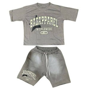 Ensemble chemise et short imprimés 2 pièces pour hommes OEM respirant Rhinestone Vente en gros de mode d'été fabrication à bas prix - Product Image 1