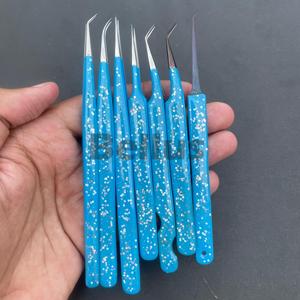 Pince à épiler d'extension de cils en acier inoxydable de qualité supérieure outils de cils professionnels en gros avec étiquette personnalisée meilleure qualité - Product Image 6