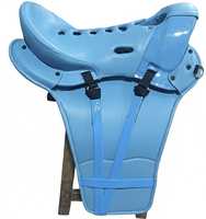 BLUHORSE BH-2002 2026 Tapis de selle d'endurance pour chevaux anglais en cuir PU, avec quincaillerie nickelée durable, armature en fibre, modèle Setzi 18 pouces