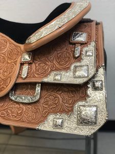 Western Barrel <b>Racing</b> Horse Saddle with Premium Silver Design English Saddle Quality Horse Equipment Trail Deep <b>Seat</b> Saddlery - Product Image 3