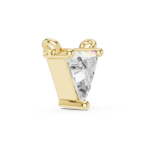 Colgante de oro rosa de 14 quilates con diamante triangular cultivado en laboratorio, colgante nupcial para mujer, joyería de diamantes de lujo, colgante de diamantes para boda. - Product Image 3