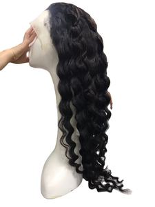 Venta al por mayor 100% Extensiones de cabello humano sin procesar largo HD Peluca transparente Base de tupé de encaje recto suizo incluyendo onda profunda - Product Image 3