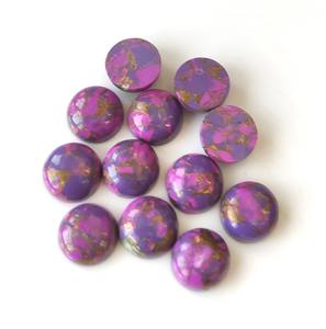 Venta al por mayor exclusiva púrpura cobre turquesa 3mm-40mm Natural parte posterior plana cabujón redondo piedras preciosas sueltas fabricación de joyas - Product Image 4